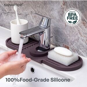 🆕 Premium Silicone Sink Faucet Mat Splash Guard (19"x5")